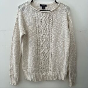 Chaps Off-White Cable Knit Sweater size medium